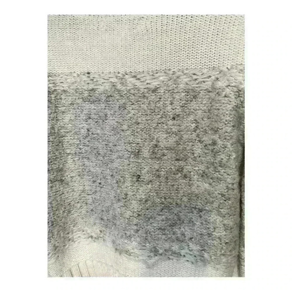 John + Jenn Gray and White Crew Neck Knit Sweater, Small - Picture 3 of 5